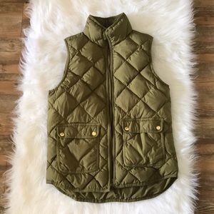 JCrew olive green Puffer Vest